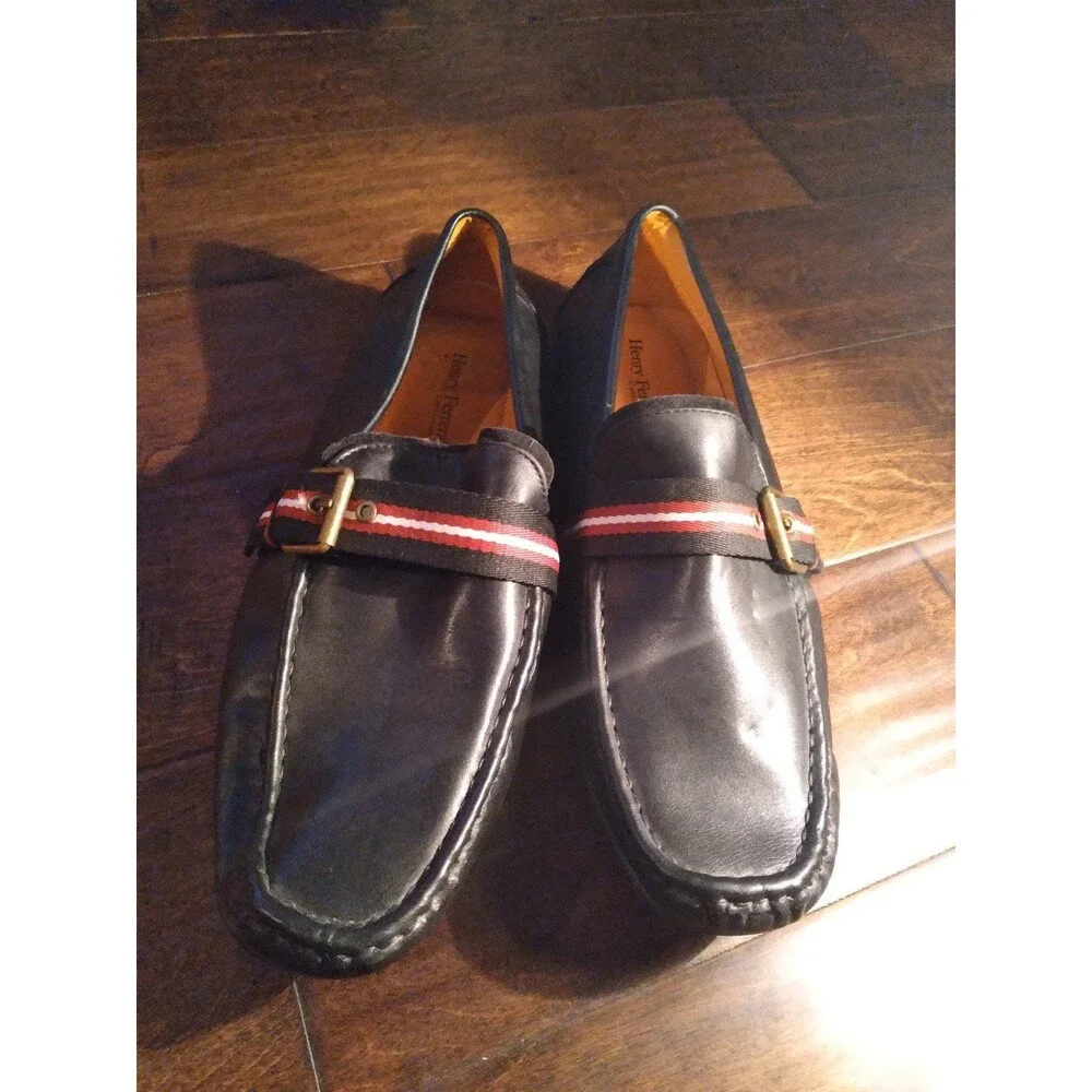 Henry Ferrera Mens Slip On Leather Loafers Casual‎ Outings Lightweight Size 12